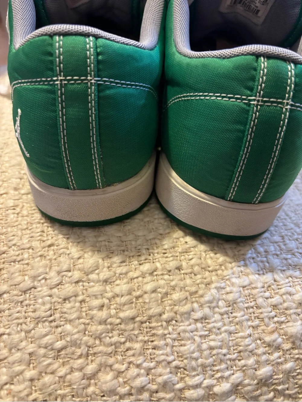 Jordan Men's Green Low-Top Sneakers with White Laces